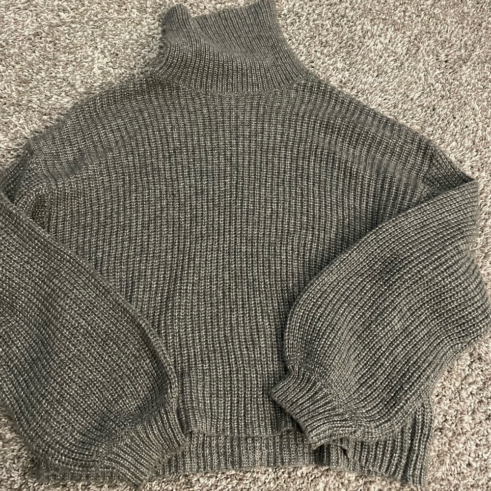 Women's Gray Turtleneck Sweater